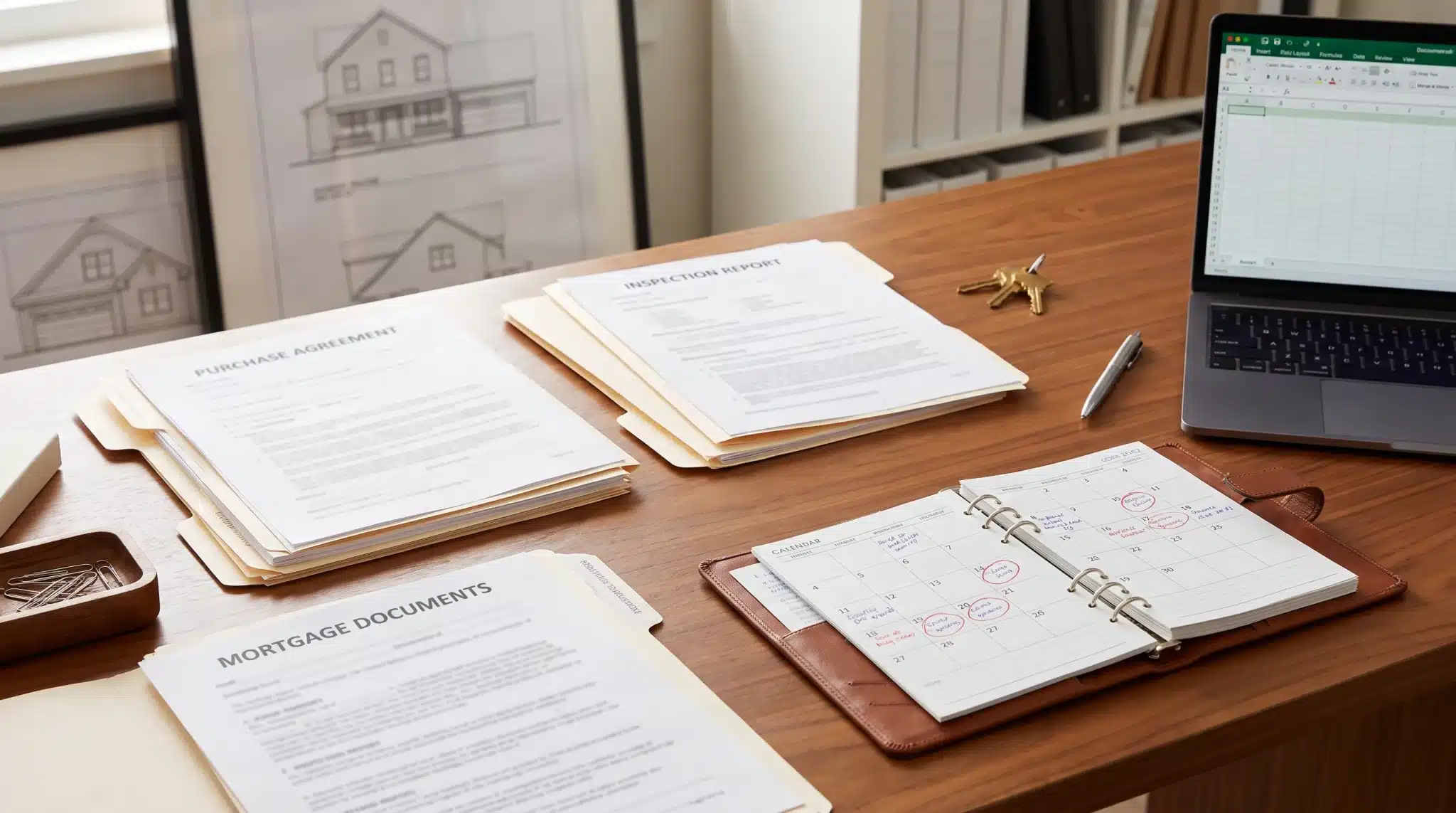 Real estate contract checklist with documents protecting an earnest money deposit