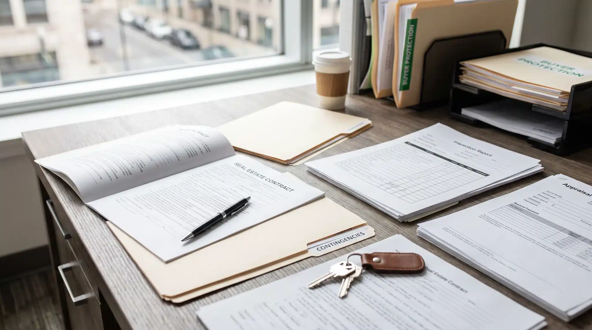 Real estate contract documents showing earnest money protection through contingencies